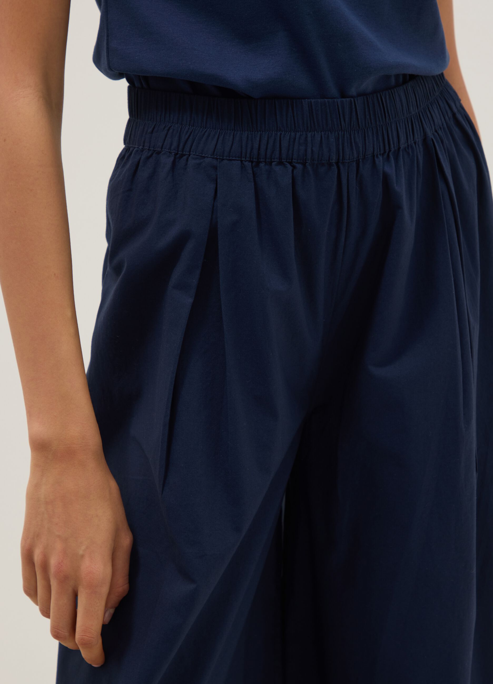 Blue pure cotton palazzo trousers