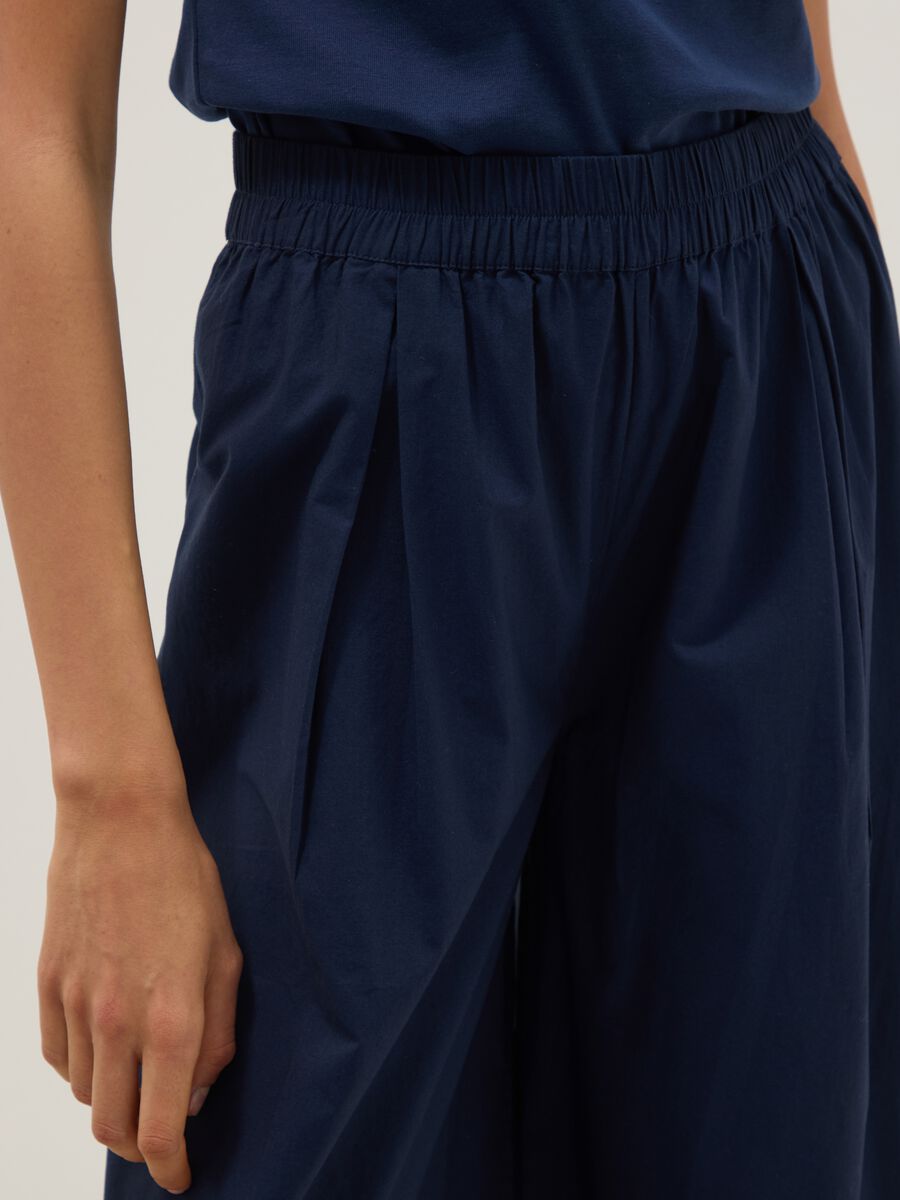 Blue pure cotton palazzo trousers_3