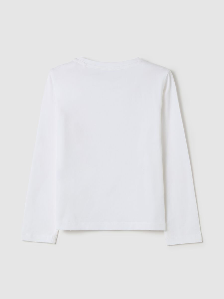 Long-sleeved T-shirt with diamanté flowers_1