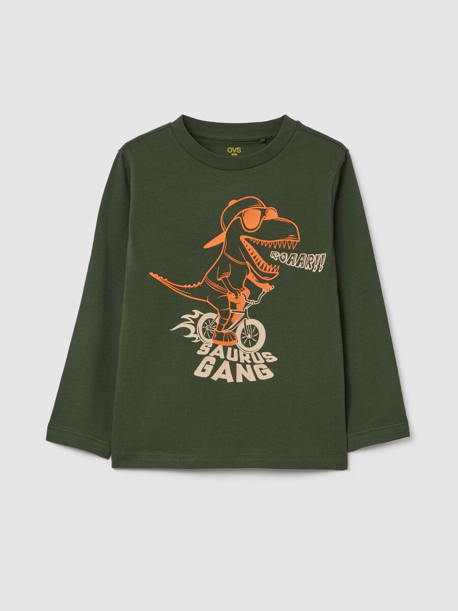 Long-sleeved T-shirt in cotton with print_0