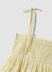Yellow pure cotton cropped top with thin straps_5
