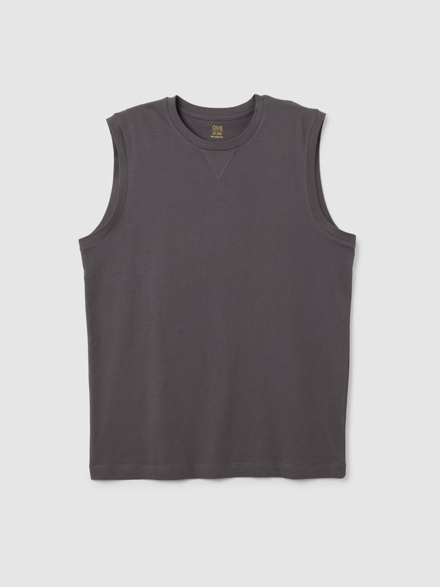Canotta da uomo in puro cotone grigia regular fit_0