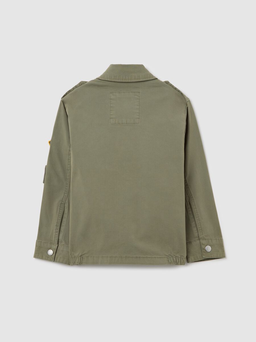 Cotton safari jacket with patch_1