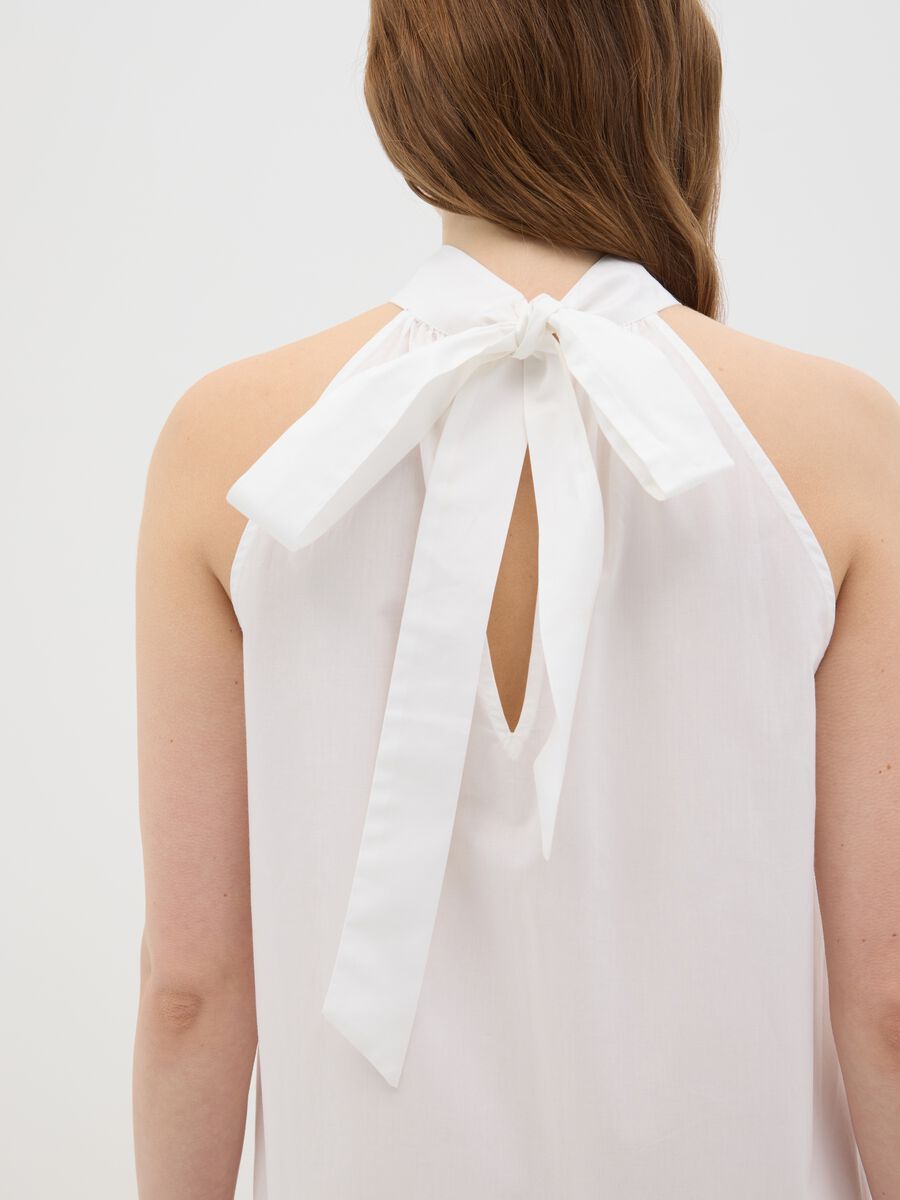 Women's white pure cotton dress regular fit_3