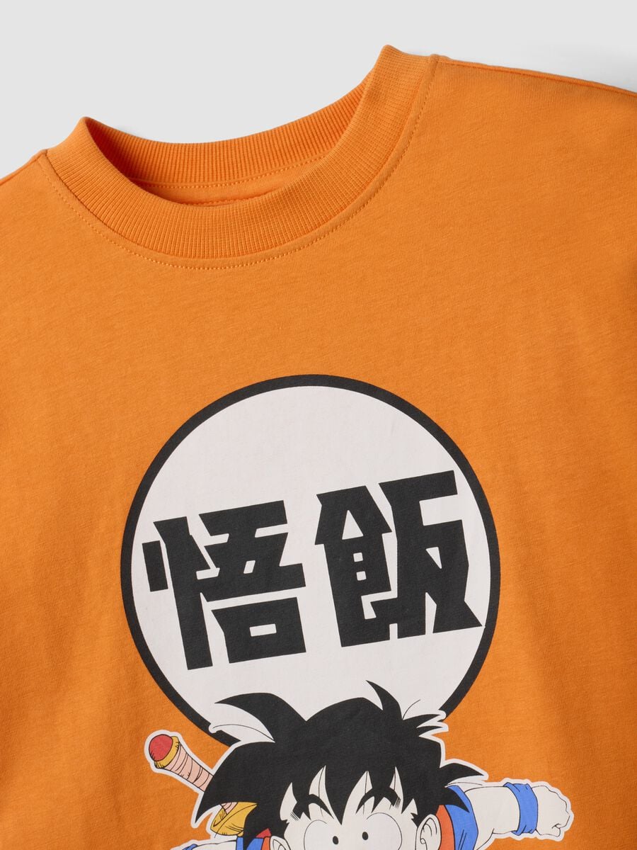 T-shirt arancione in puro cotone con stampa Dragon Ball Z per bambino_2
