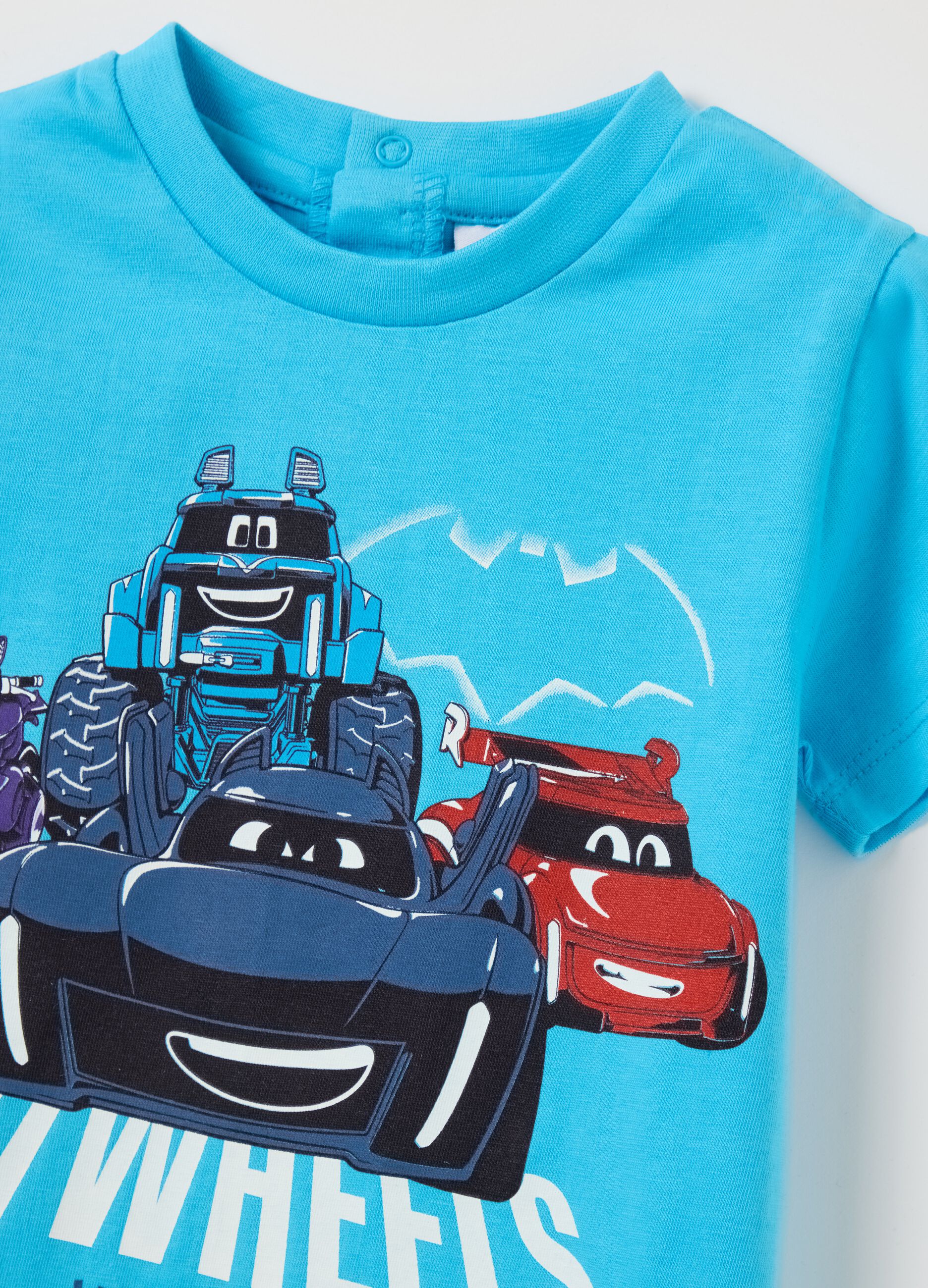 Boys’ multicoloured onesies in 100% cotton with  Batwheels print