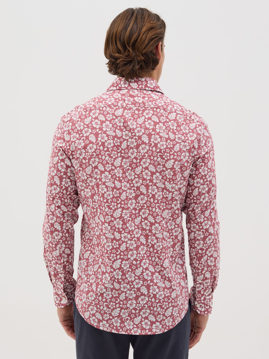 Slim-fit shirt with floral pattern in cotton_2