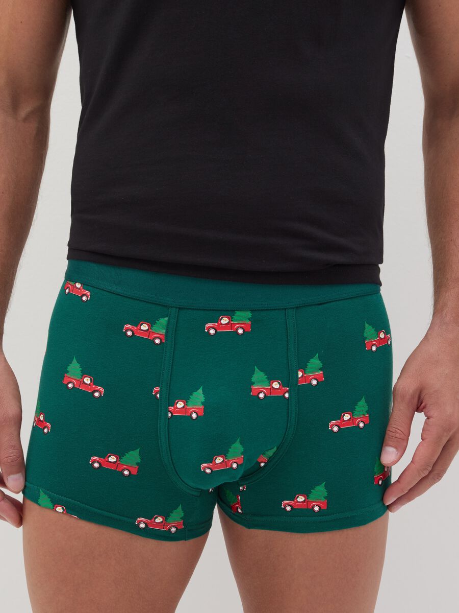 Stretch organic cotton boxer shorts with all-over print_1