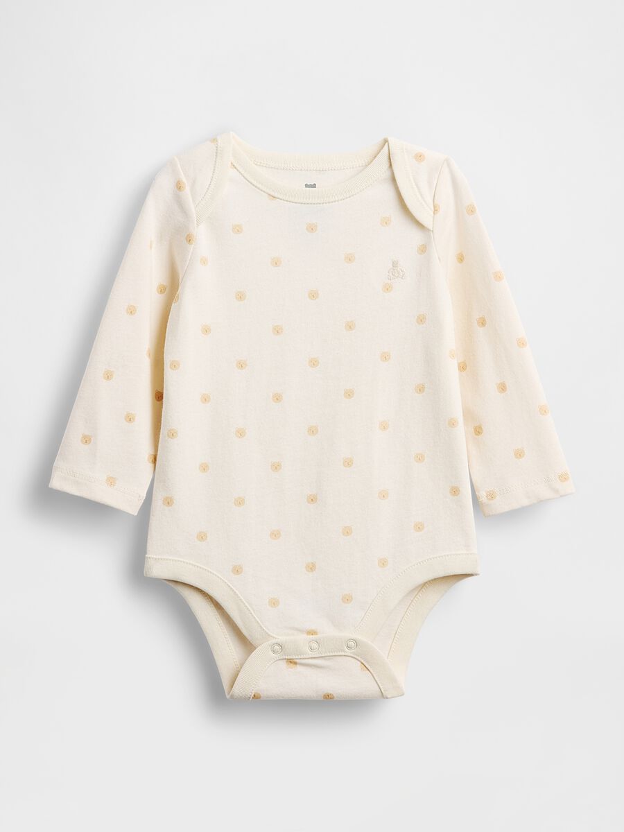 White cotton bodysuit with polka dots_0