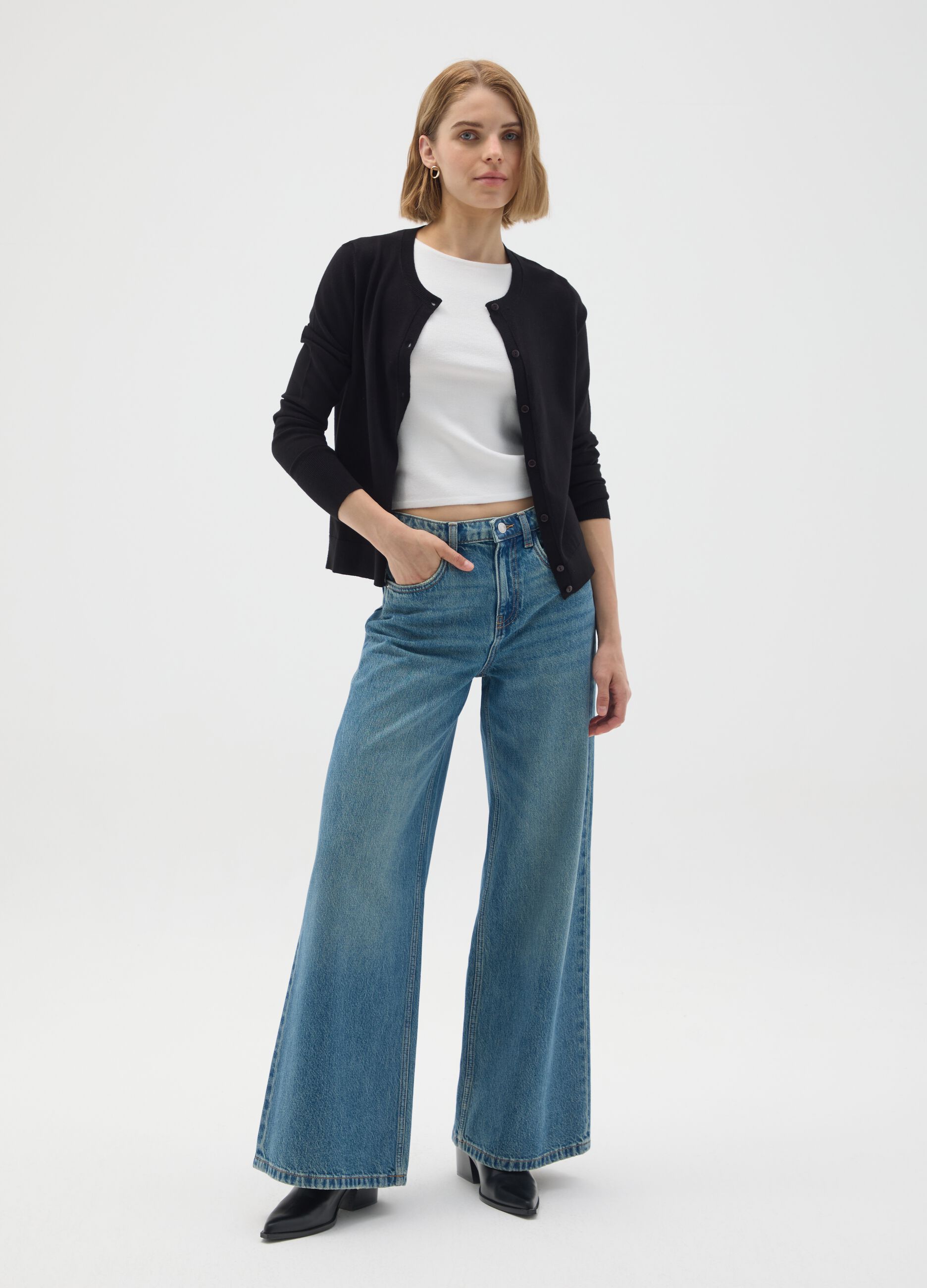 Wide Leg Denim Jeans