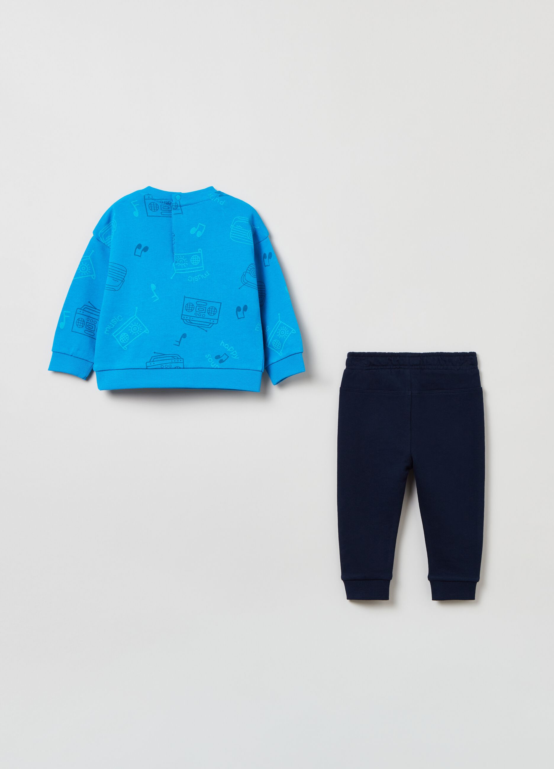 Jogging set in French Terry con stampa stereo_1