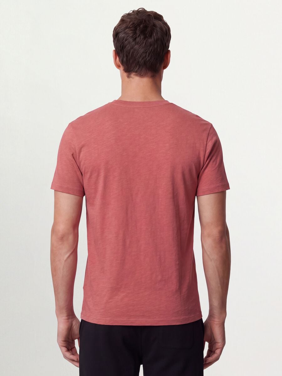 T-shirt rosa in puro cotone a maniche corte regular fit_3
