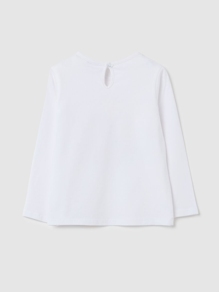 Girl's white pure cotton top regular fit with print_1