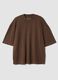 Brown crew-neck pure cotton T-shirt in a boxy fit_4