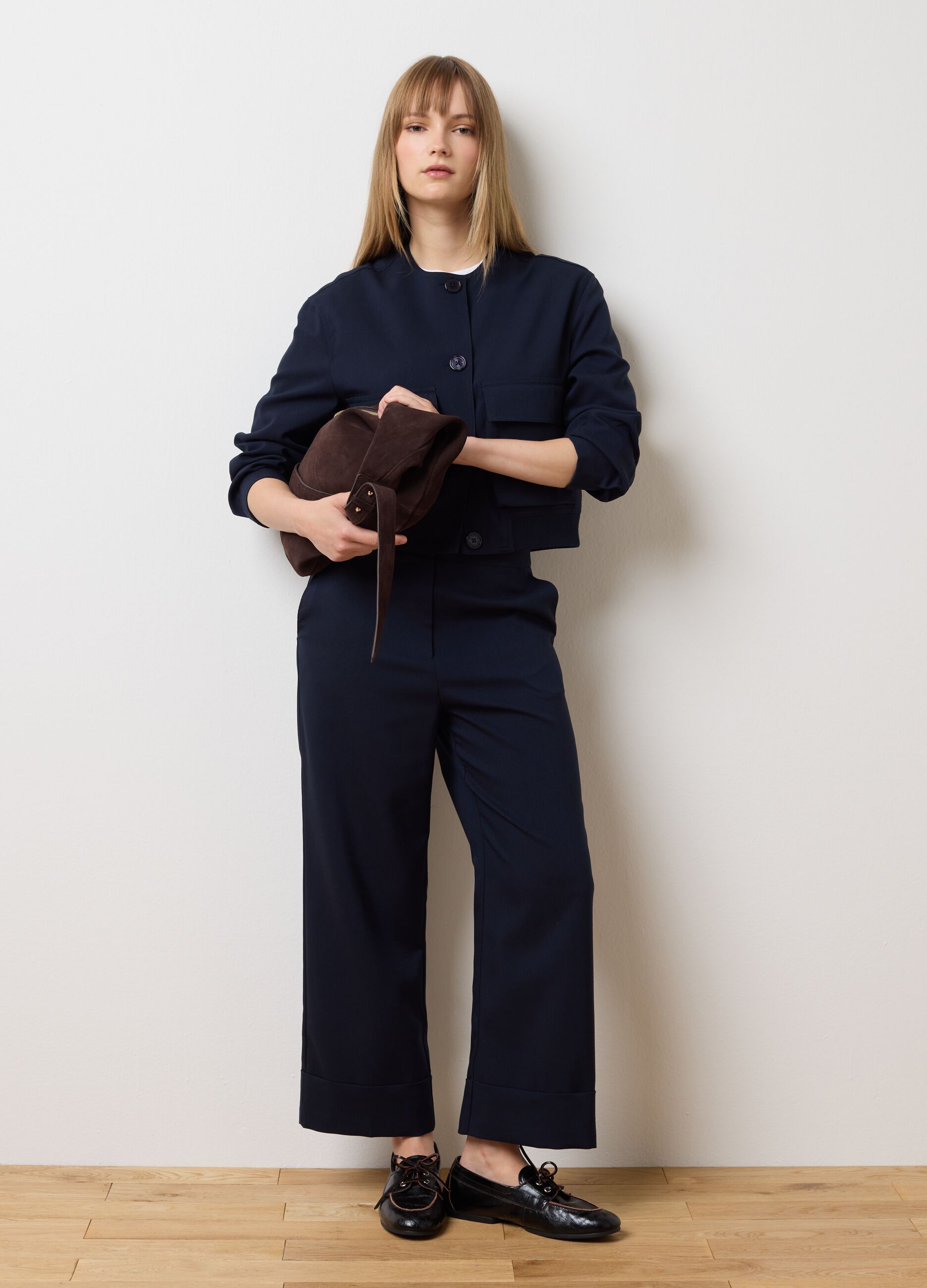 Regular Fit Blue Blazer with Pockets