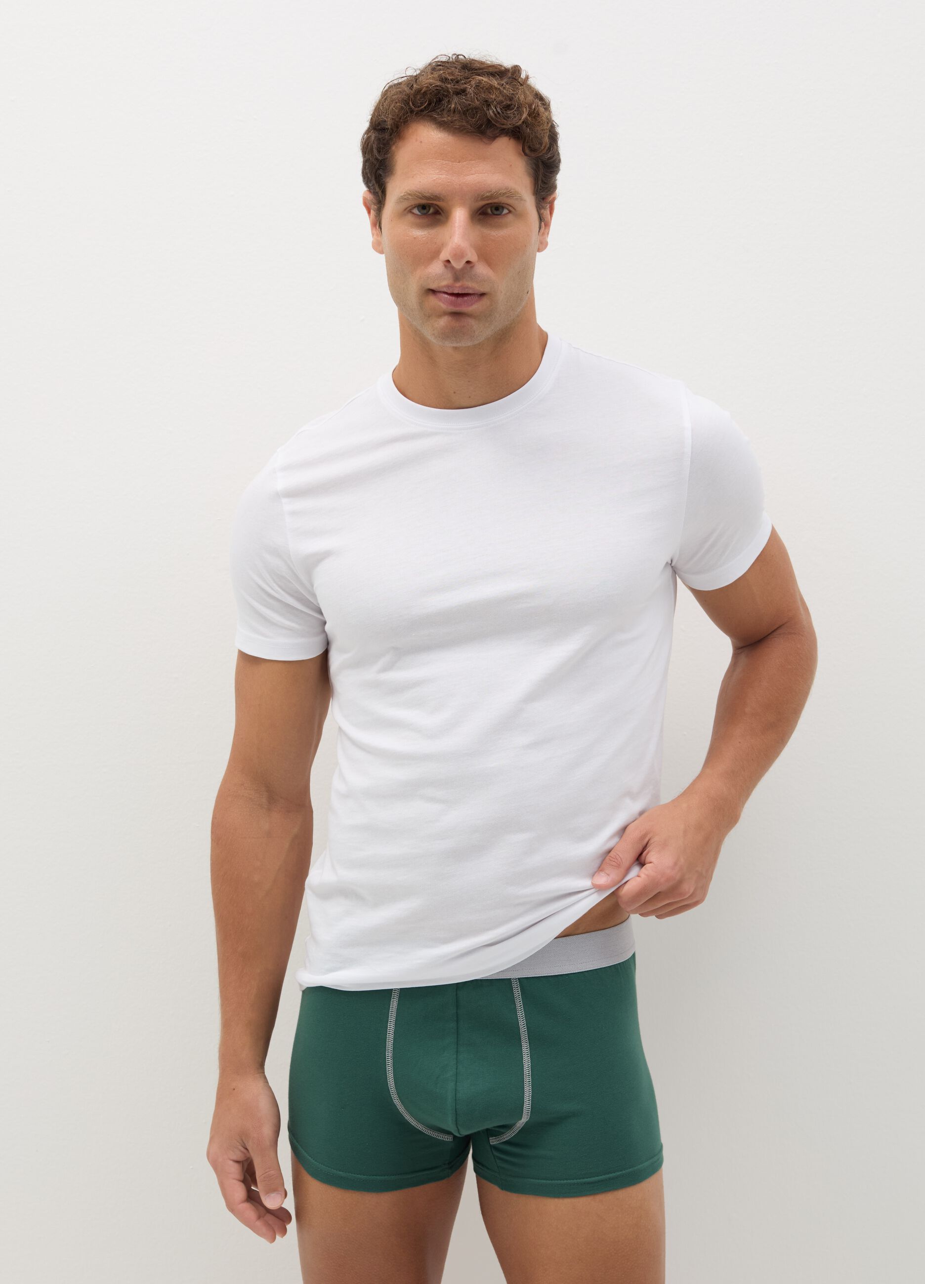 Three-pack boxer shorts with micro pattern