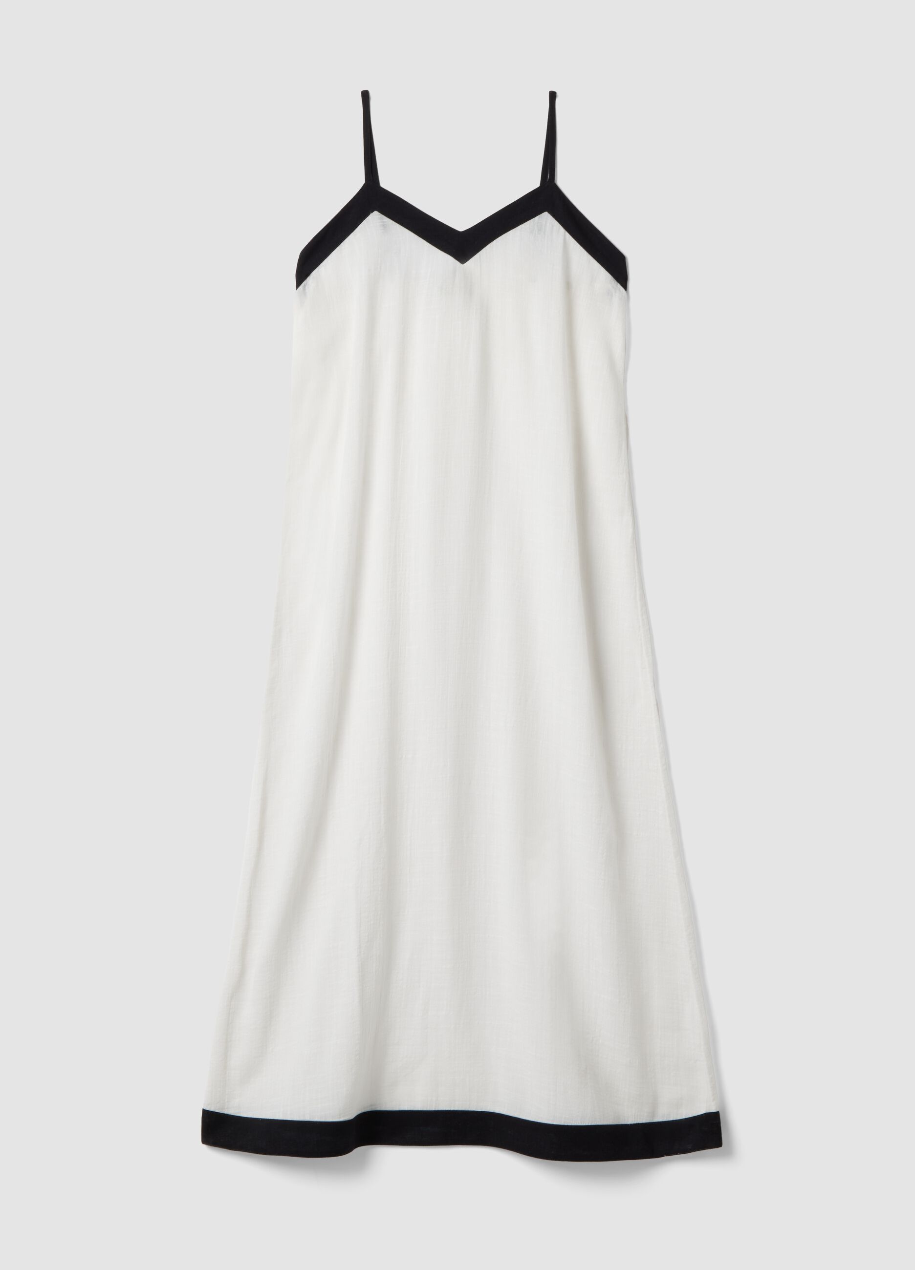 Long white cotton-viscose blend beach cover-up