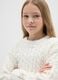 Girls' pure white wool regular fit high-neck sweater_2