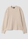 Beige viscose-blend crew-neck jumper, regular fit_0
