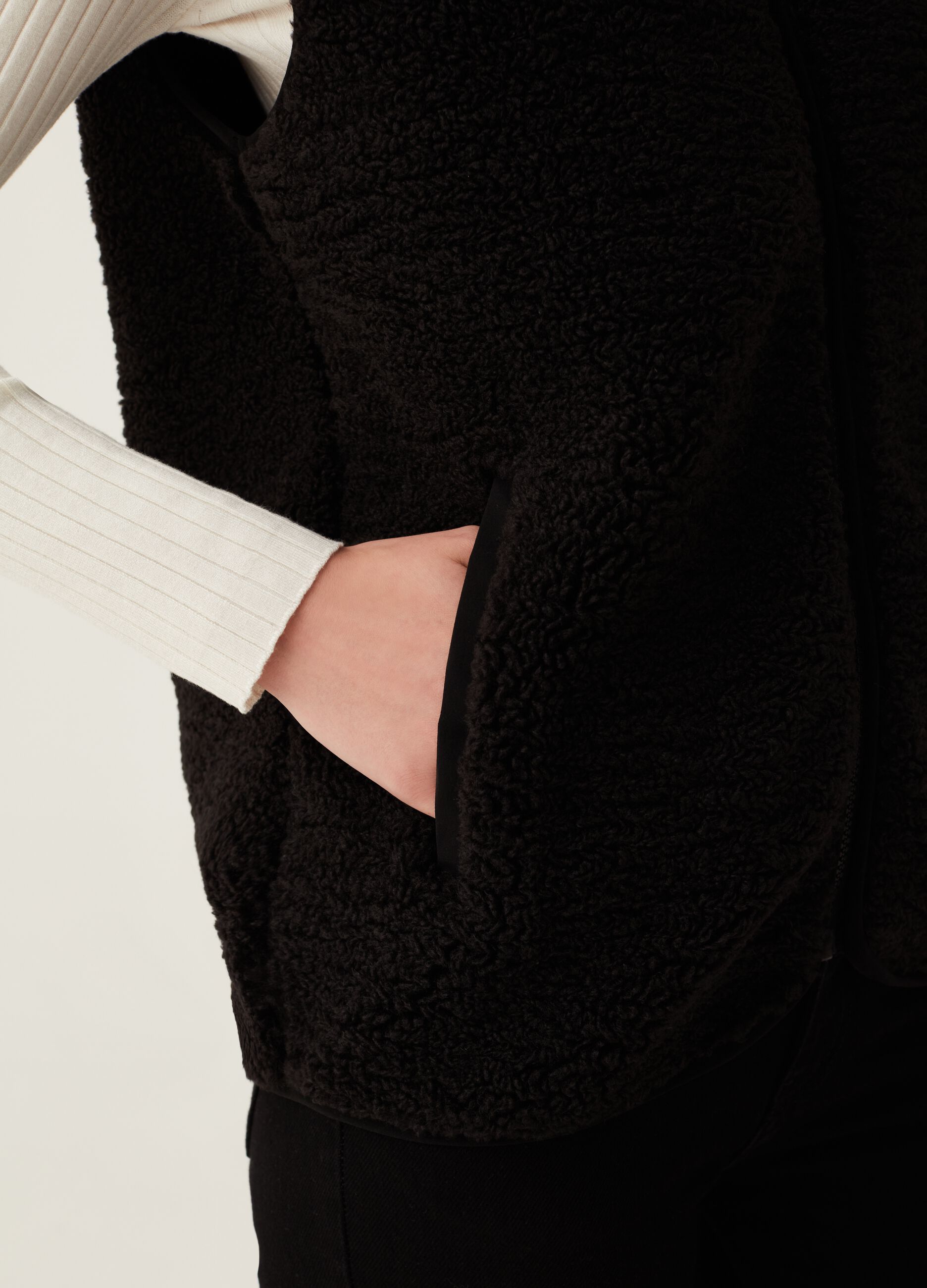 Gilet full-zip in pile borg_3