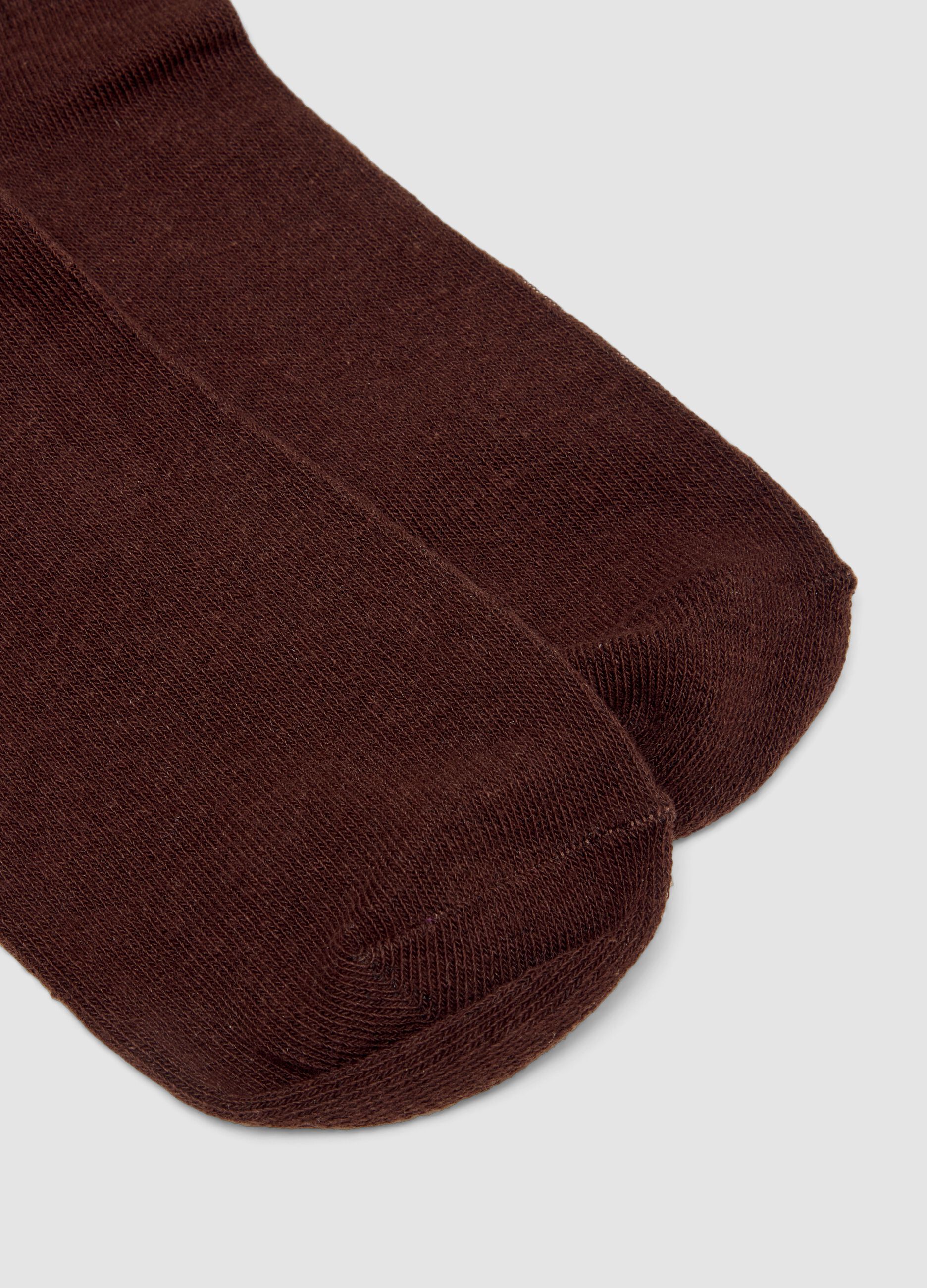 Calzini marroni in cotone organico elasticizzato