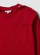 T-shirt rossa in puro cotone organico con girocollo e taschino_3