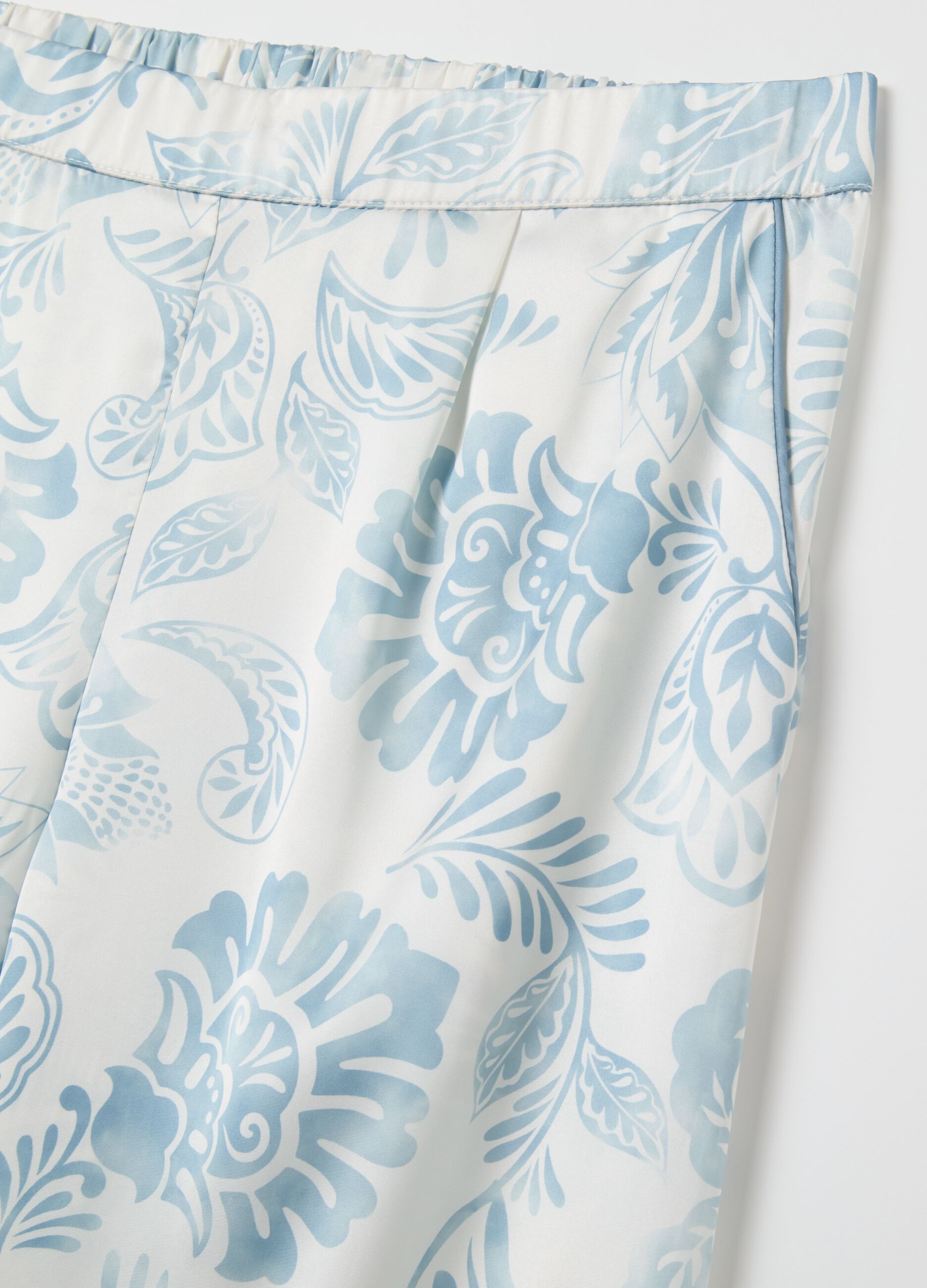 Pantalone pigiama floreale in satin