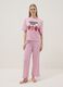 Long pink pure cotton pyjamas with strawberries, regular fit_0
