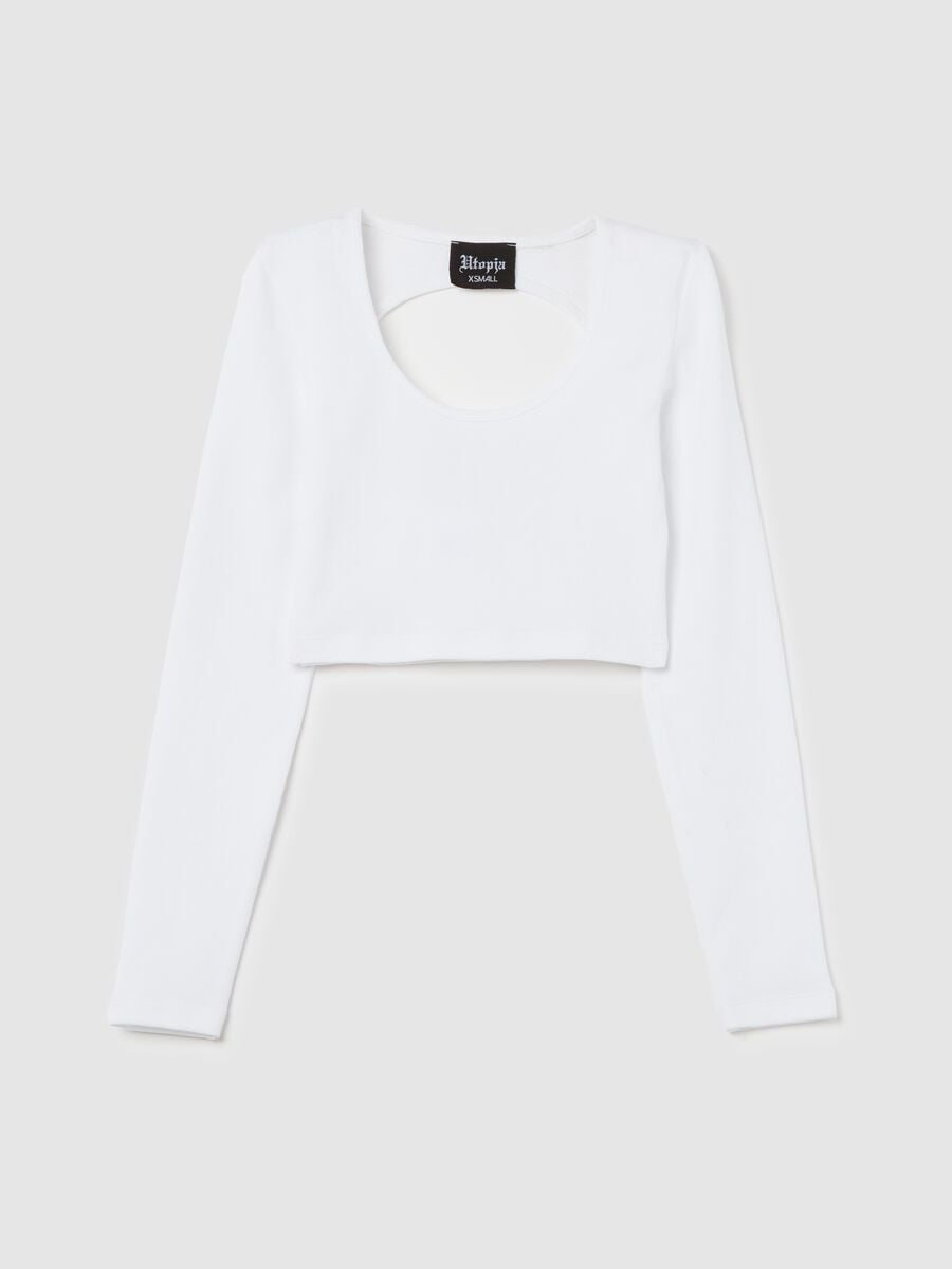 Cut Out Crop Longsleeve White_5