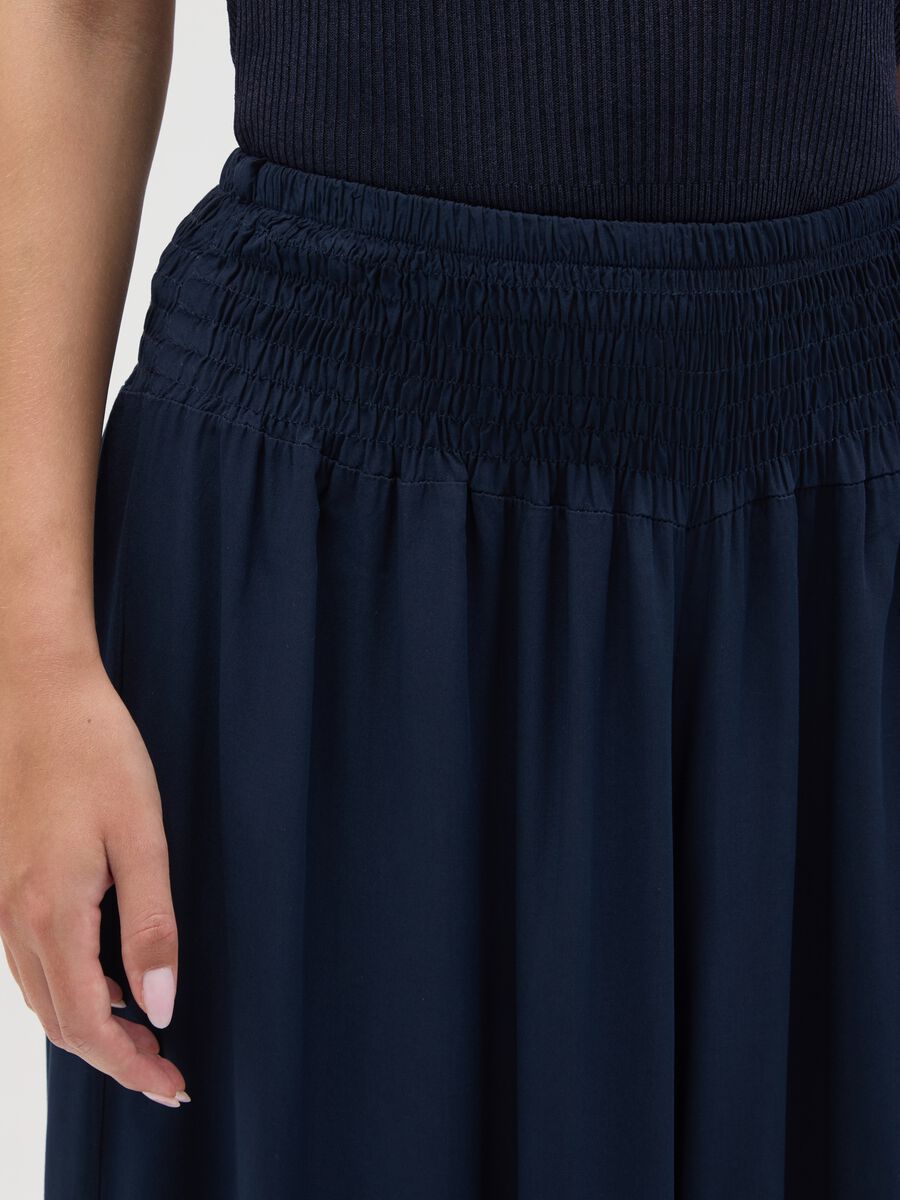 Women's trousers in pure blue viscose regular fit_3