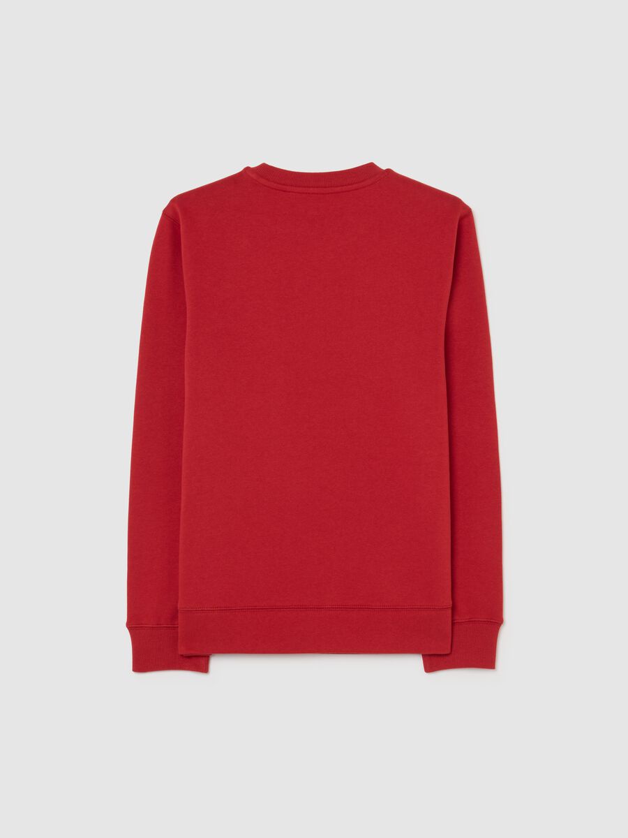 Boys' red sweatshirt in pure cotton regular fit with print_4