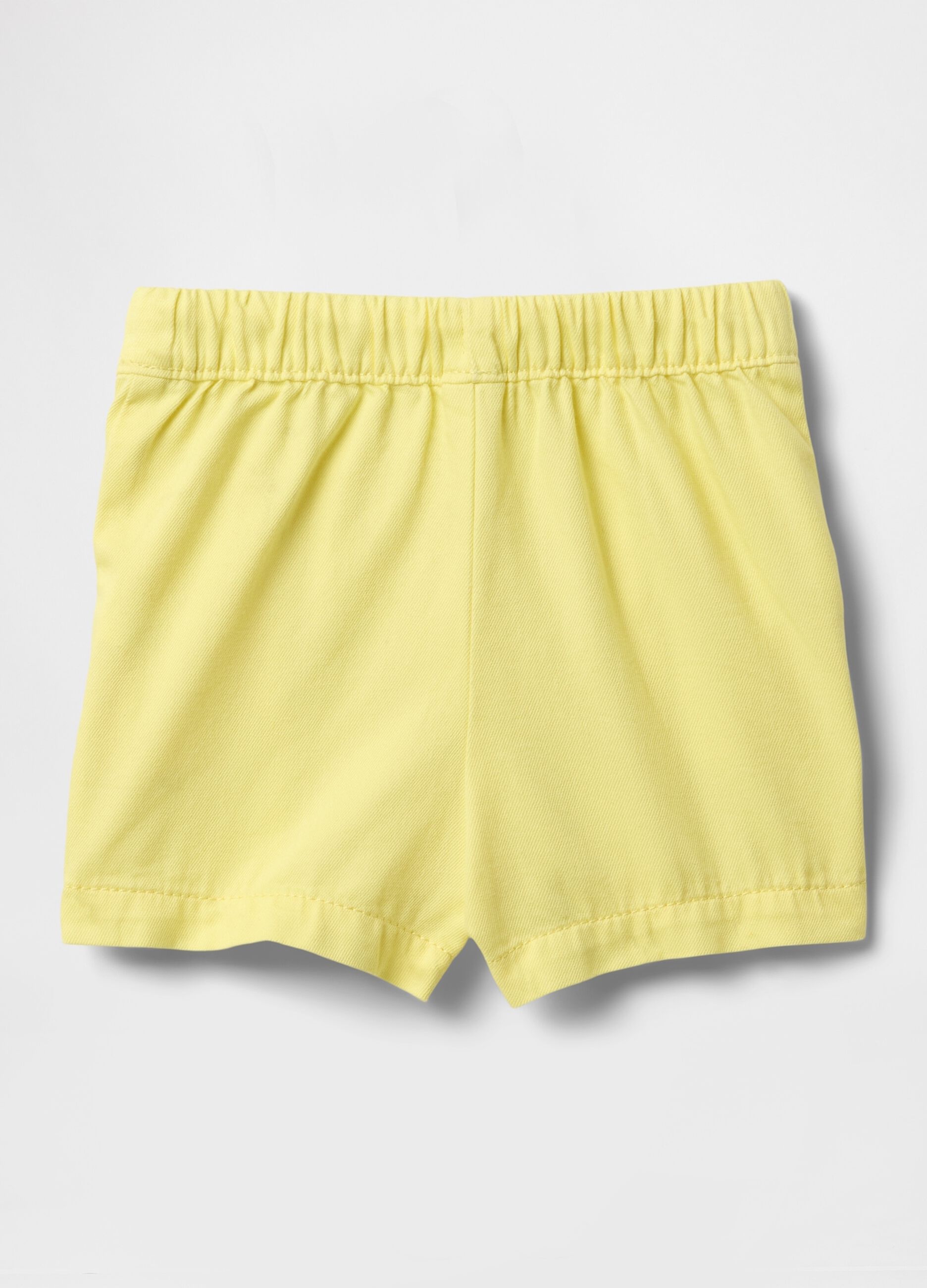 Yellow shorts with drawstring