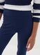 Blue flared leggings in stretch organic cotton for girls_2