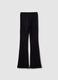 Leggings flare in cotone elasticizzato nero da ragazza_4