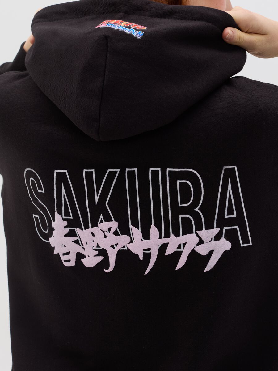 Sweatshirt with hood and Sakura print_3