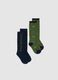 Kids' Multicolour Cotton Blend Long Socks Twin Pack_0