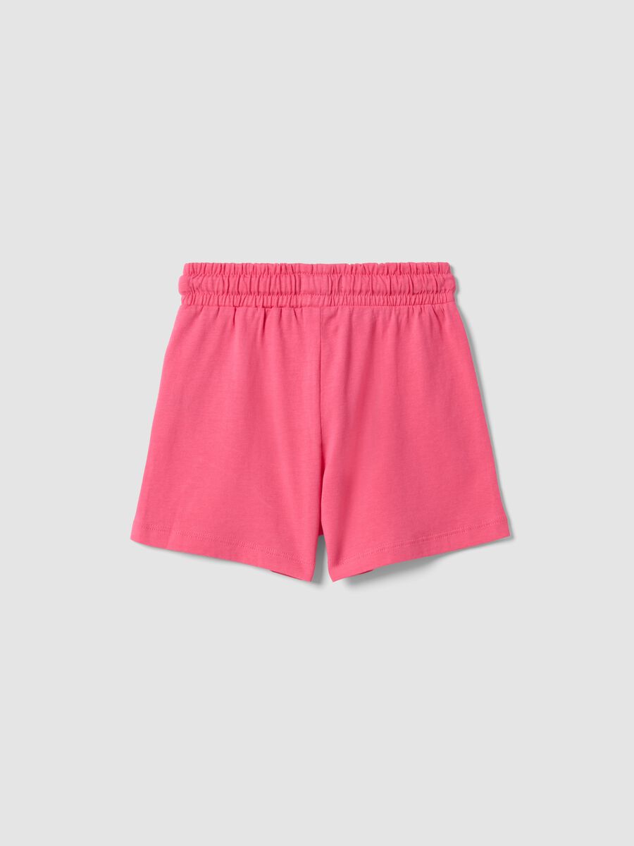 Pantaloncini in puro cotone rosa da bambina regular fit_1