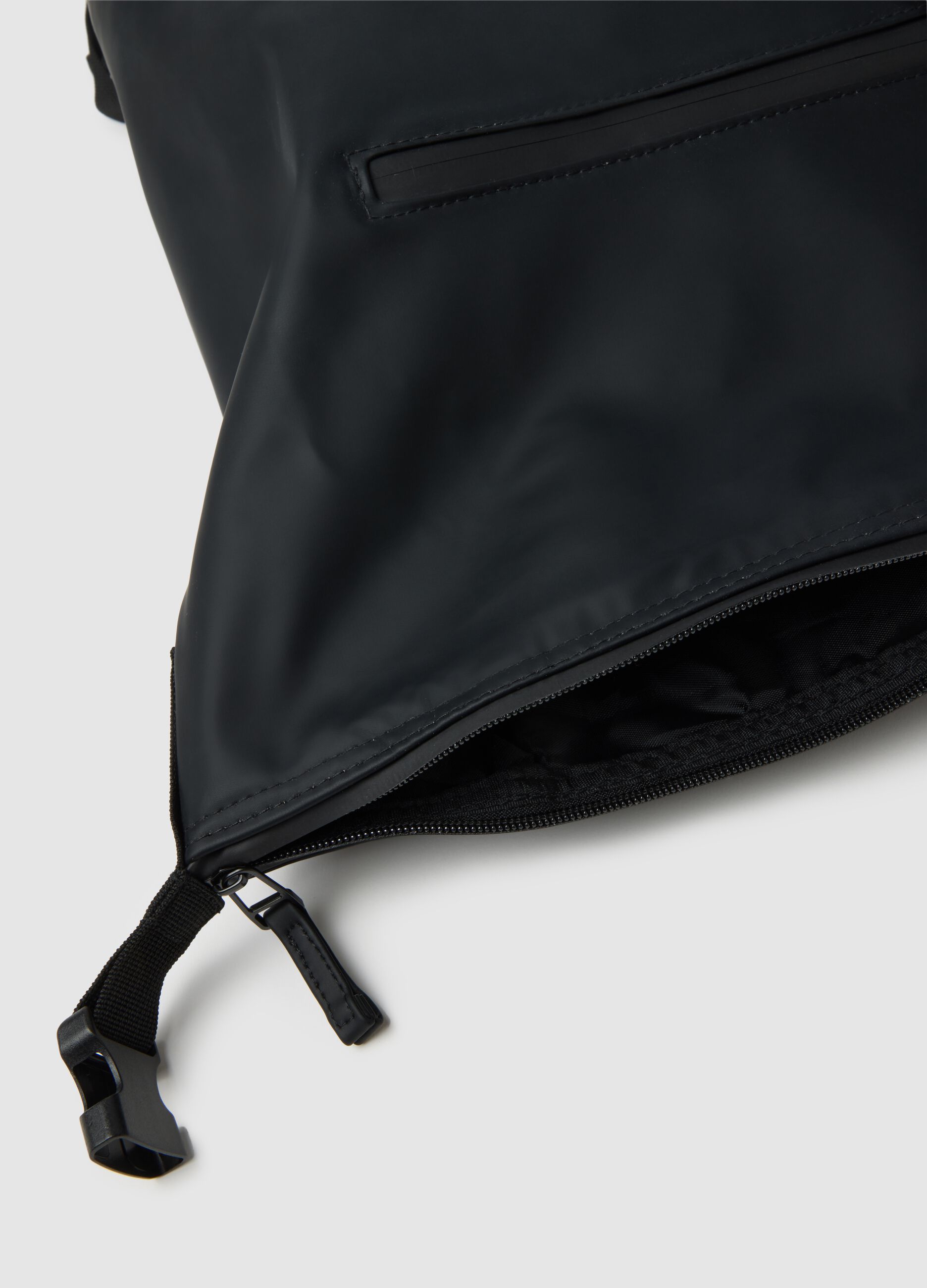 Black backpack with internal pockets