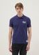 Short sleeve blue pure cotton polo_0