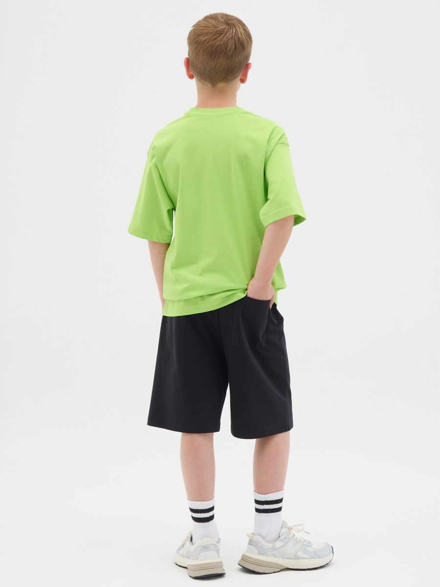Completo da ragazzo in puro cotone verde regular fit_2