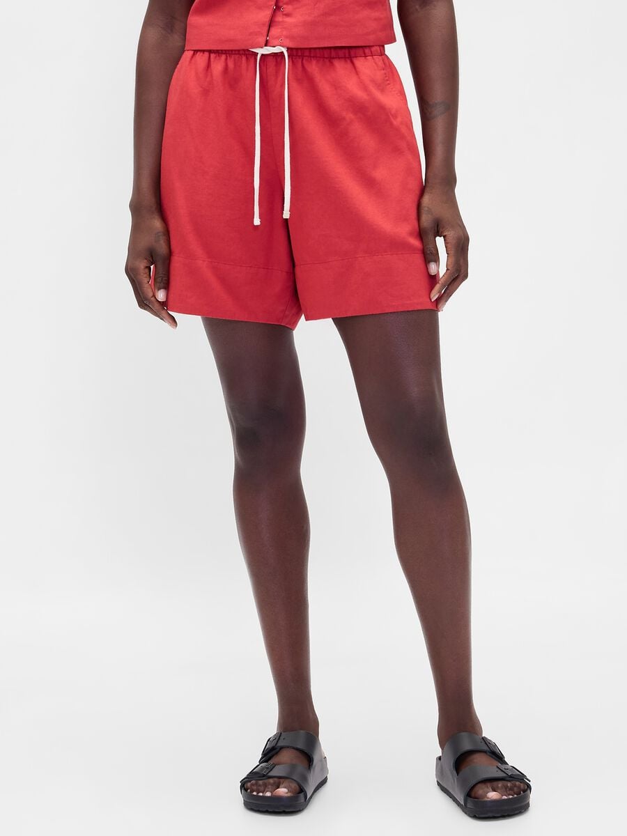 Linen and viscose blend shorts_1