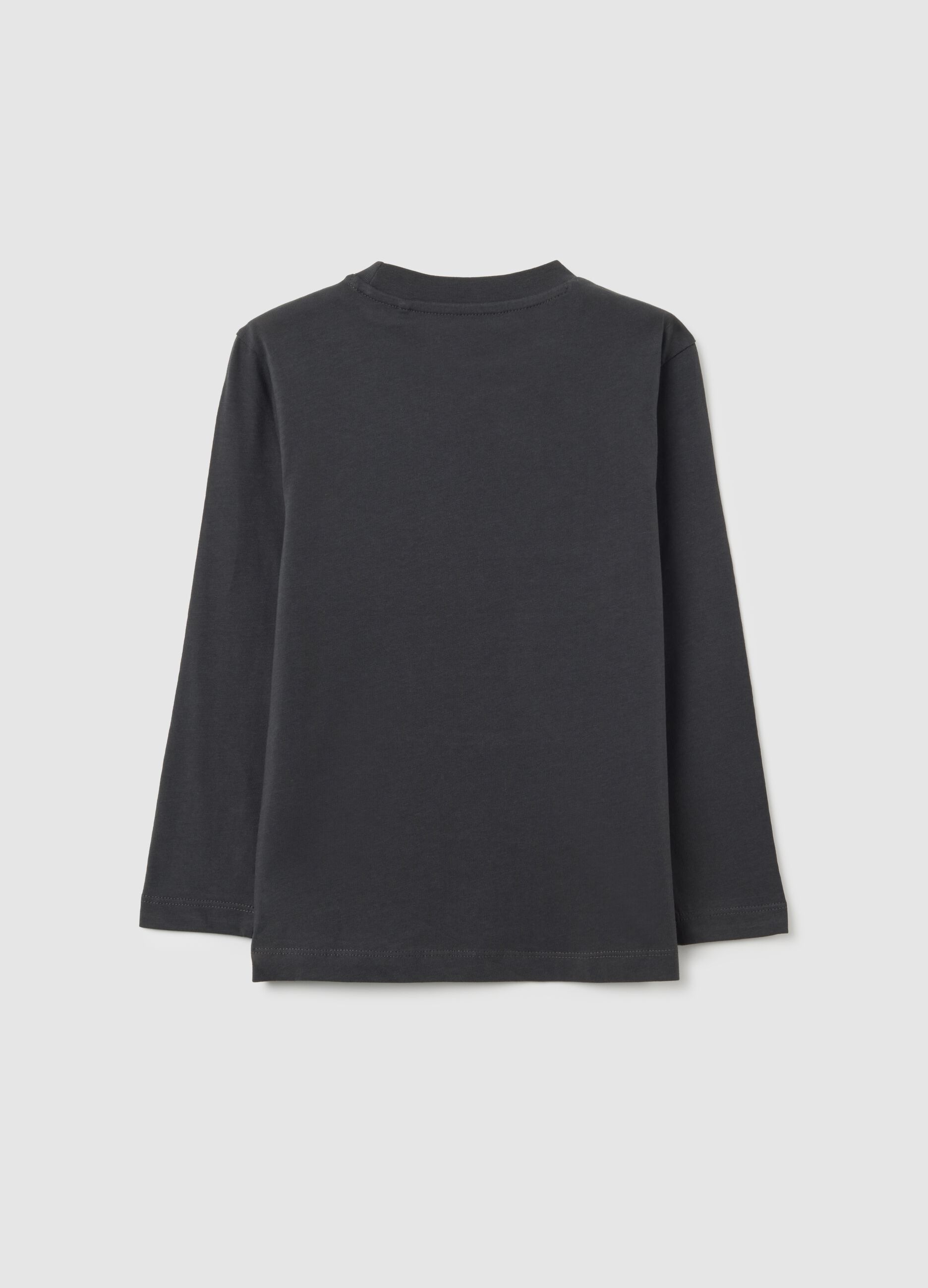 Maglia da bambino in puro cotone nero regular fit