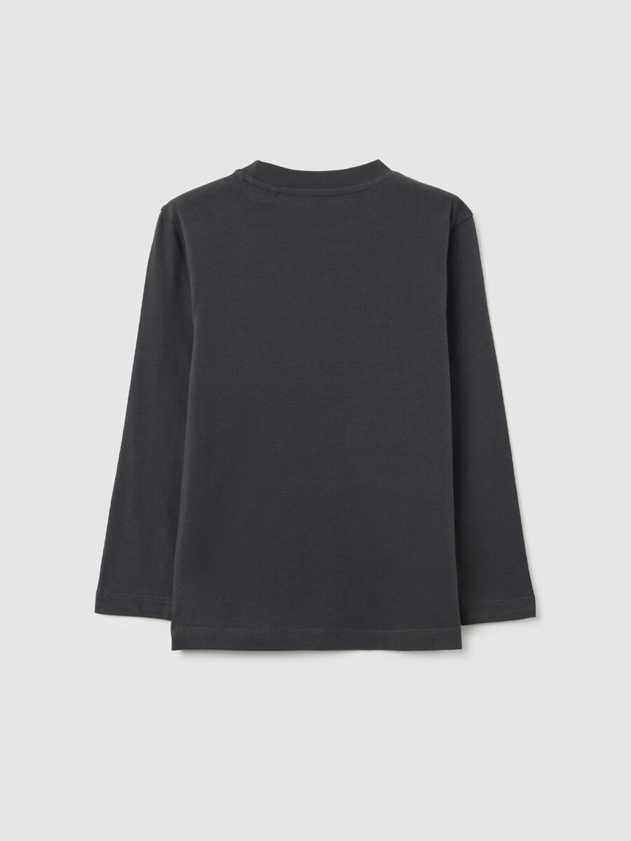 Maglia da bambino in puro cotone nero regular fit_1