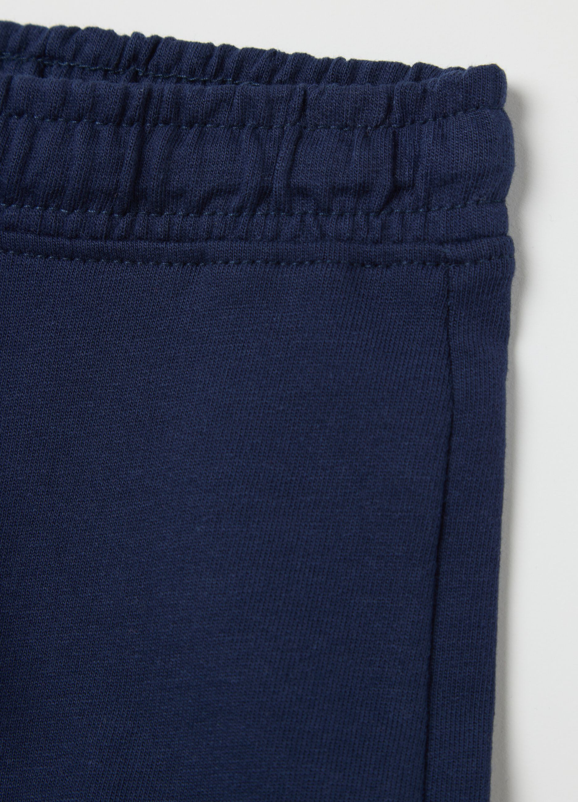 Short da bambina in puro cotone blu con girovita elasticizzato