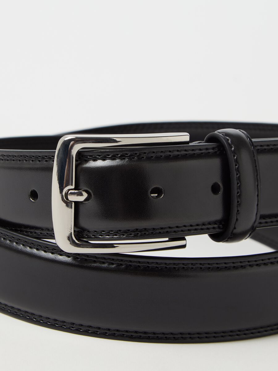Solid colour leather belt_2