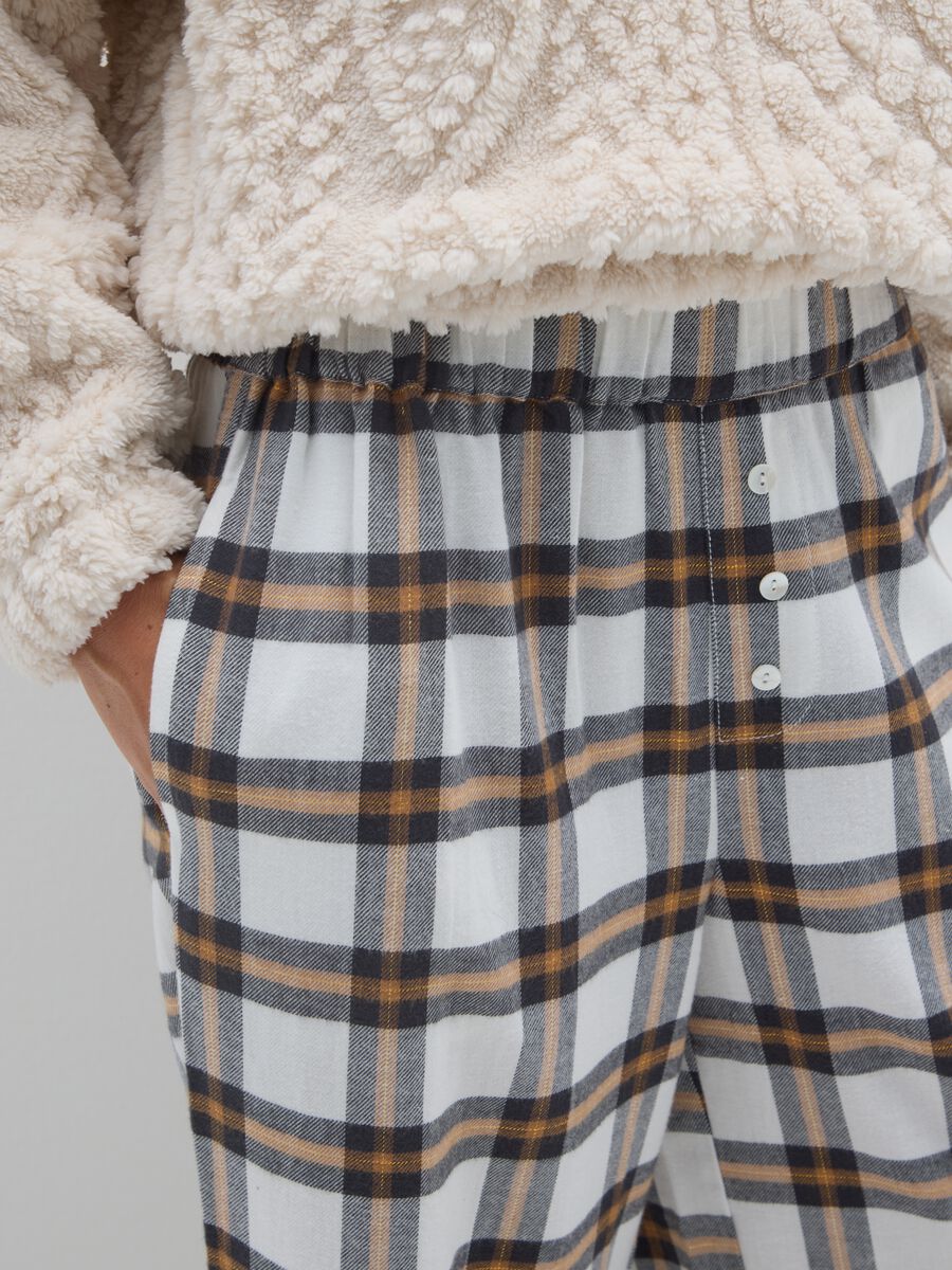 Brown Cotton Blend Pyjama Trousers_3