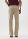 Beige pure cotton regular fit trousers_1