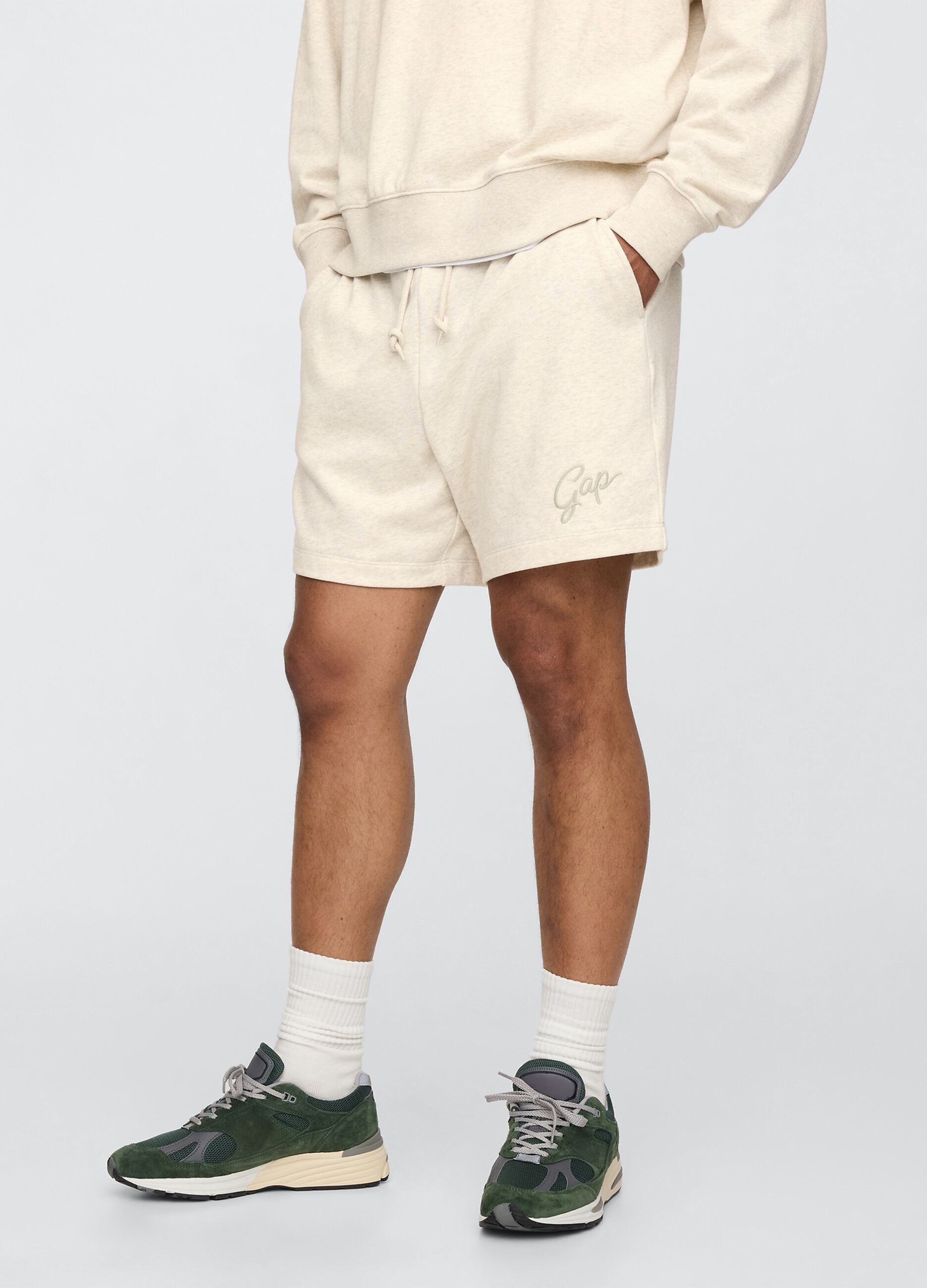 Beige cotton blend shorts from Gap