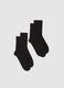 Two-pack black stretchy cotton mix socks_0