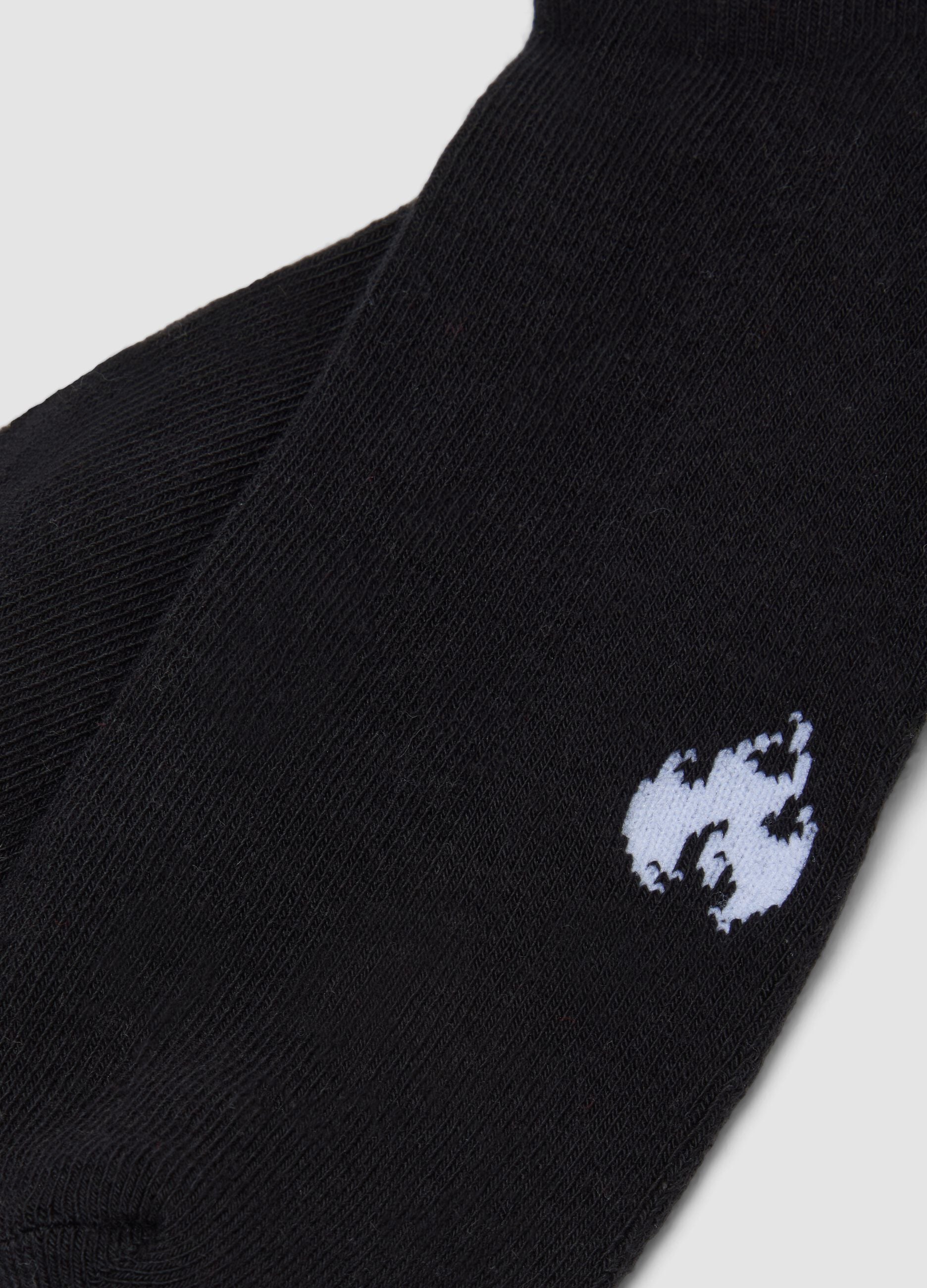 Black sports socks in stretch cotton